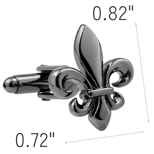 Mancuernillas Fleur-de-Lis Negro y Dorado miniatura 2