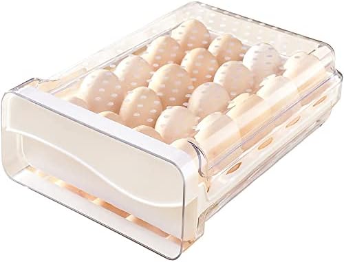 Egg Holder, Deecam 20 PCS Egg Storage for Refrigerator, Drawer Type Transparent Eggs Storage Box, Can be used for Fridge Storage, Protection and Keep Eggs Fresh