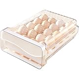 Eierbox 20 Eier, Eierbehälter für Kühlschrank, Deecam Schubladtyp Durchsichtig Eier Aufbewahrungsbox, Kann zur Kühlschranklagerung Schutz und Frischhalten von Eiern