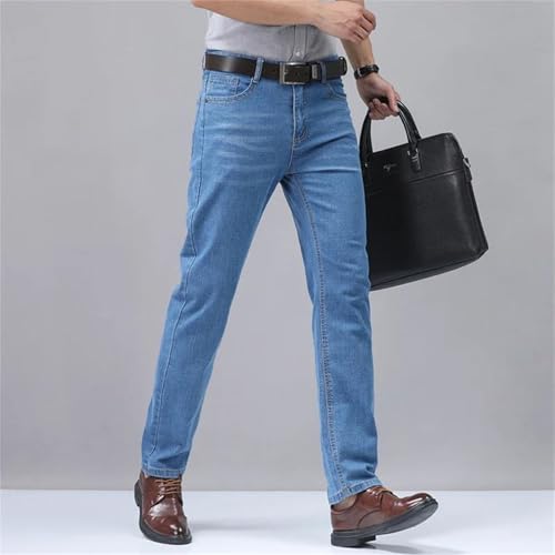 Men's Comfort Jeans Cotton Stretch Denim Pants Straight Casual Business Trousers Soft Classic Clothing3