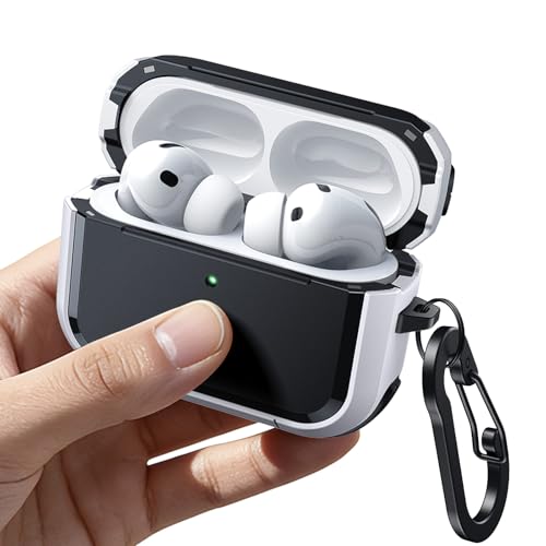JETech Magnetic Case for AirPods Pro 3 with Keychain, White