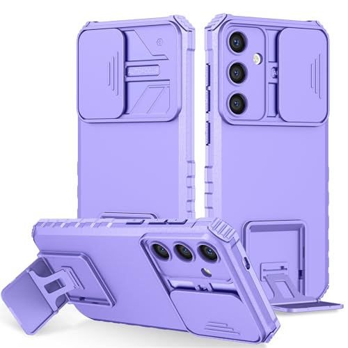LXHGrowH Funda para Samsung Galaxy S24 5G, Fundas Anti-Shock Protector Militar Sólido Armadura y Silicona Bumper Antigolpes Proteger Carcasa con Protección Deslizante para la Cámara, Morado