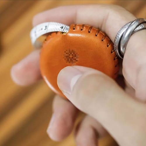 Cinta métrica pequeña de cuero hecha a mano retráctil miniatura 3