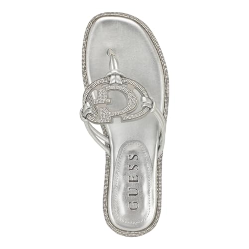 Guess Women's Saima Flat Sandal, Silver Crystal 098, 7 UK - Image 4