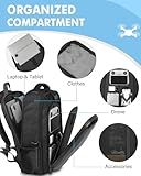 PEKREWS Mini 4 Pro Case, Mini 3/4 Pro Waterproof Hard Carrying Case, Drone Backpack Fits 15.6 Inch Laptop, Travel Bag for DJI RC 2/RC/N3/N2/N1 Controller, Fly More Combo and Drone Accessories, Black - Image 4