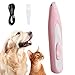 LEDライト付き犬用足トリマー、35DB低騒音コードレス猫用足トリマー、子犬、子猫、小動物用、USB充電式犬用バリカン、足、耳、顔、お尻のグルーミングキット