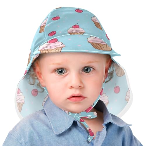 Unisex Baby Sunhat Boy Beach Unique Baby Girls' UV Protection Large Brim Traveling Camping Hat Cartoon Cupcake2