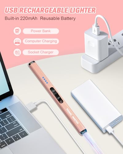 Encendedor eléctrico dual para velas, recargable USB miniatura 4