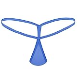 YEAHDOR Women's Sexy Tear Drop G-String Bikini Briefs T-Back Panties Sheer Thongs Underwear Blue One Size