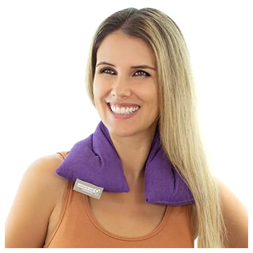 Bed Buddy Aromatherapy Heating Pad for Neck and Shoulders - Microwavable Heat Wrap, Purple, Lavender Scented