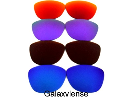 Galaxylense Replacement Lenses for Oakley Frogskins Blue&Brown&Purple&Red Color Polarized 4 Pairs,FREE S&H.2