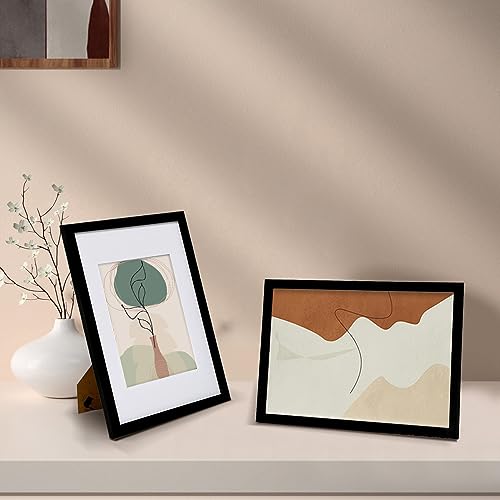 UHOUSEST Bilderrahmen A4 (21x29,7 cm)， Schwarz Holz-din a4 Rahmen, ideal bruchsicherem Plexi-Glas, Groß Modern Rahmen Echtholz Bilderrahmen, für von Kinderzeichnungen/Kunstwerken/Ausstellung