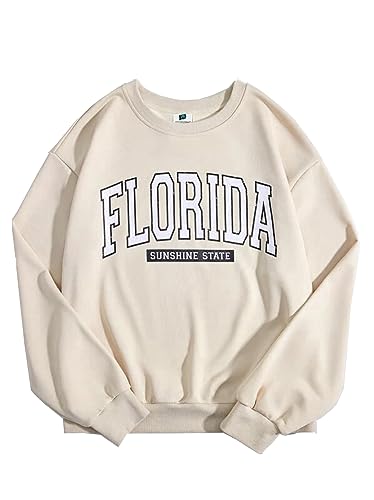 Image of SXV 'Florida Sunshine State' Printed Cool Aesthetic Drop Shoulder Oversized Sweatshirt