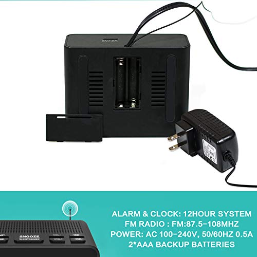 Alarm Clock, FM Digital Alarm Clock Radio for Bedrooms with USD Charger Red Display