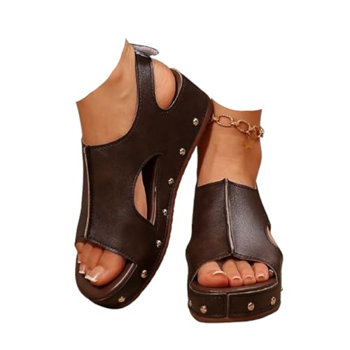 Wide Width Platform Wedge Sandals for Women: Comfortable