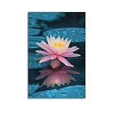 ZOGJIN Buddhismus-Poster, Motiv: rosa Seerose und 