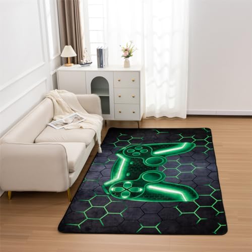 Tapis de console de jeu NTBED 1,2x1,8m vert pour sol de chambre - 3