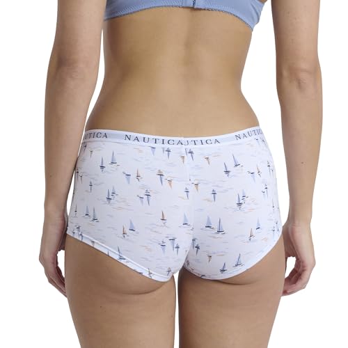 Image of Nautica Women's Cotton Boyshort Underwear Set, 5-Pack