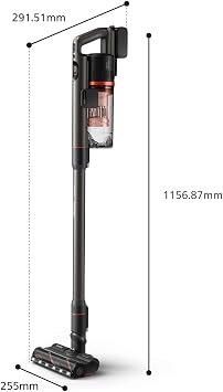 Philips Aqua Plus 8000 Serisi Kablosuz Dikey Süpürge, Süpürür Siler Temizlikte Süper, 360° Güçlü Emiş, Maksimum 80 dk, Saç Dolaşmasını Önleyici, Sert Zeminler ve Halılar İçin, LED Başlık (XC8153/10)