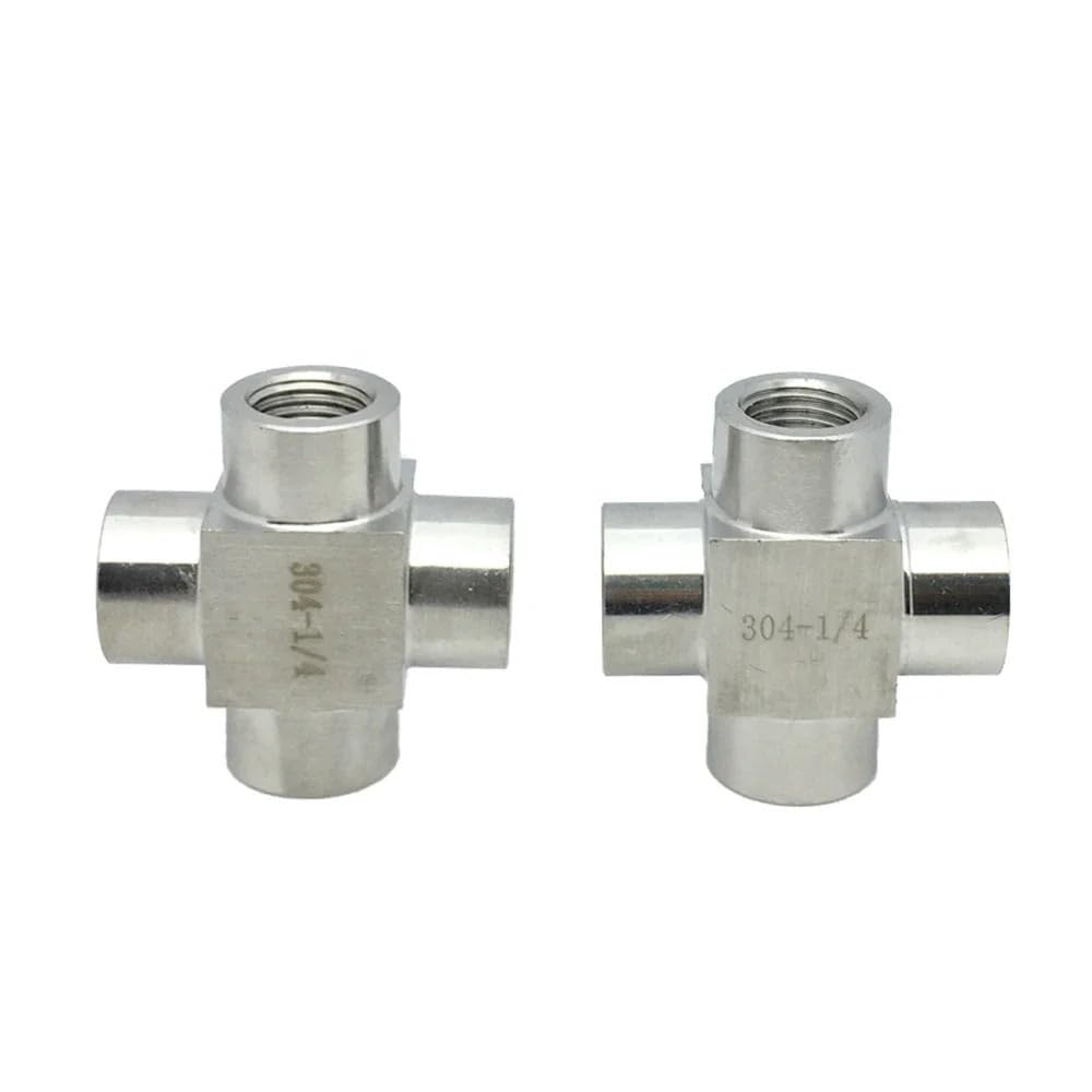 1 Uds BSP NPT hembra macho Cruz 4 vías bloque divisor