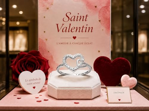 Bague Double Cœur Argent 925, le cadeau idéal de Saint-Valentin