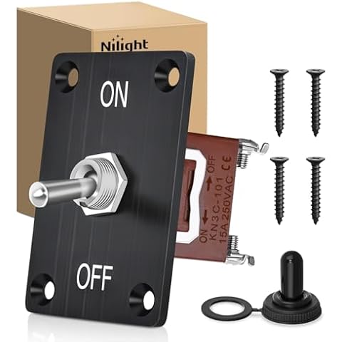 Nilight Heavy Duty Waterproof Toggle Switch 12V 30A Cover