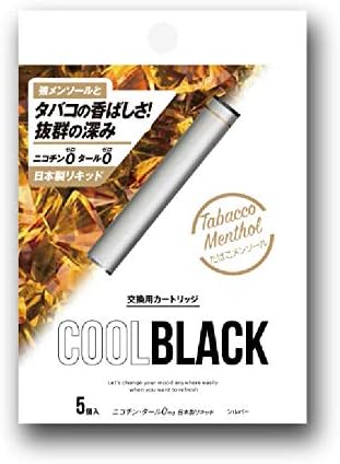 Amazon 最新 Coolblack クールブラック Ploomtech プルームテック 互換 電子タバコ 3ｍah 交換 カートリッジ 5本セット ニコチン タール ゼロ たばこﾒﾝｿｰﾙ ｼﾙﾊﾞｰ Coolblack カートリッジ