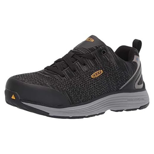 KEEN Utility Women's Sparta Low Alloy Toe ESD Work Shoe, Black/Grey Flannel, 8 Medium US