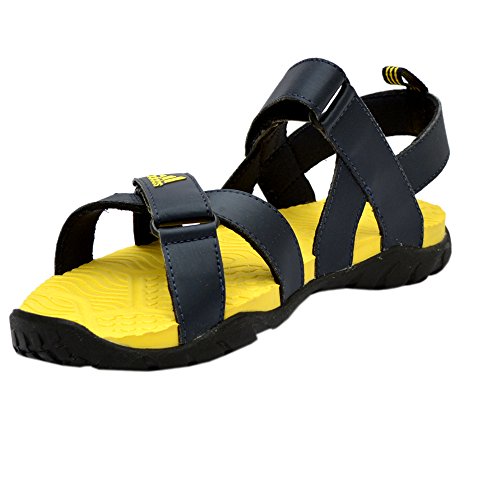 Image of Adidas Men's Alsek Black and Yellow Athletic & Outdoor Sandals - 7 UK