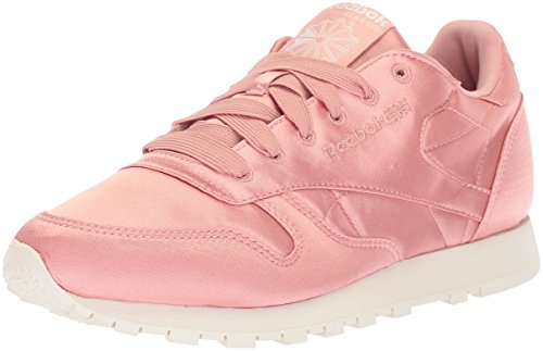 Reebok Women's 100% Leather Sneaker, Chalk Pink/Classic White, 8.5 M US