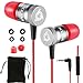 Produktbild KLIM Fusion Kopfhörer in Ears mit Mikrofon - Langlebig - Innovativ: In-Ear Kopfhörer mit Memory Foam - Neue 2024 Version - 3.5 mm Jack - Sport Gaming In Ear Kopfhörer - Rot