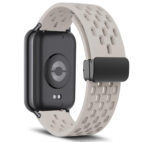 MaEiol Correa Silicona para Xiaomi Smart Band 9 Pro/8 Pro, Correas Magnética Respirable Banda Deportiva Pulsera para Xiaomi Mi Band 9 Pro/8 Pro - Starlight