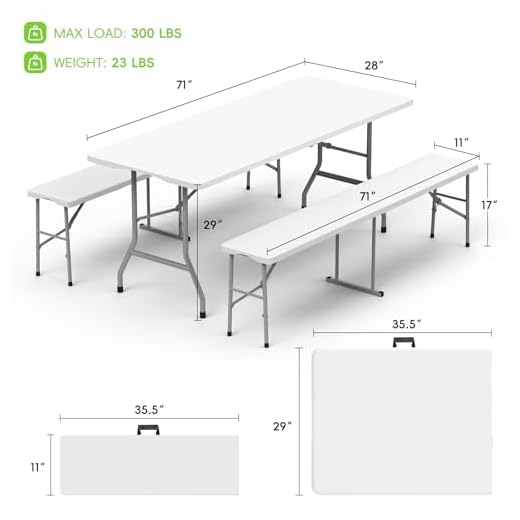 HLPB 6ft Folding Picnic Table Set