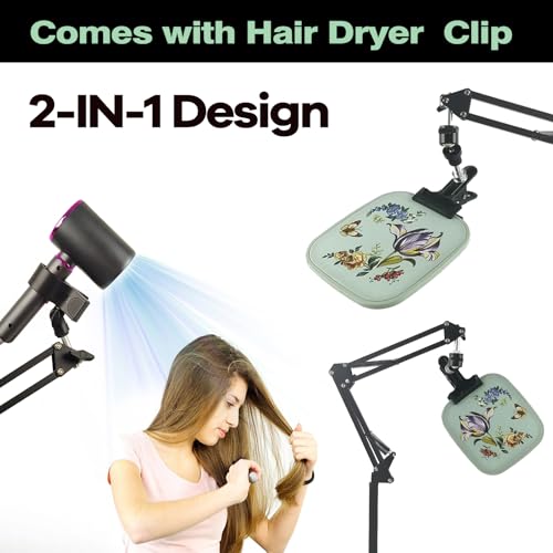 Image of Embroidery Hoop Stand,Rotate Hand Embroidery Stand Embroidery Holder Stand Can Move Freely Hand Embroidery Stand Floor Cross Stitch Stand Suitable for Embroidery Hoop (with Hair Dryer Clamp)