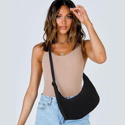 Crescent Bag For Women, Shoulder Bag Nylon Crossbody Bags For Women Multi-Pocket Sling Crossbody Bag Adjustable Strap2