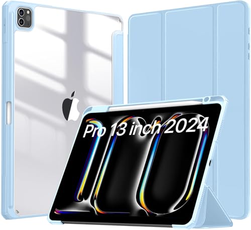 Robustrion for iPad Pro 13 inch M4 Cover Case (M4) 2024 with [Pencil Holder] [Transparent Back] Hybrid Case Cover for iPad Pro 13 inch [Auto Sleep Wake Support] - Light Blue (B0D42FPQV5) Amazon Price History, Amazon Price Tracker