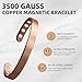 MagEnergy Copper Bracelet for Men and Women, 99.9% Pure Copper Magnetic Bangle with 8pcs 3500 Gauss Magnets,6.8