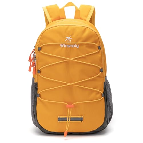 Winsnoty Small Hiking Backpack for Kids Boys or Girls, Ages 3-6, Fit Outdoor Sport Adventure (Yellow, Small)