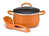 Rachael Ray Porcelain Enamel 4-Piece Stew and Soup Set, Orange