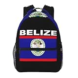 SEOCKA Belize Flag Casual Backpack Travel Pack Bag Laptop Backpacks With Side Pockets Front Zipper Pockets Bookpack Daypack Picnic Rucksack Computer Bag