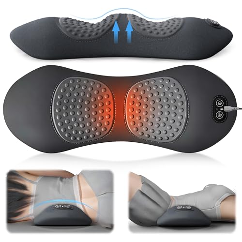 MEDAMOC 3 in 1 Back Massager, Electric Lumbar Support Pillow Heat Vibration Massage Lower Back Spine Decompression Device