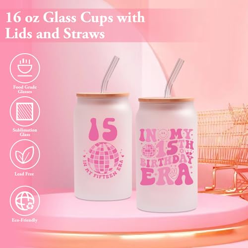Gifts for 15 Year Old Girls– Birthday Gift Set for 15 Year Old Girl, Includes Cup, Necklace, Socks, Cosmetic Bag, Card – Cute 15 Year Old Girl Gifts4