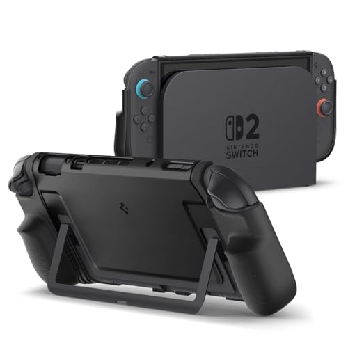 Coque Nintendo Switch 2 Spigen Dual Grip noire - Étui de protection ergonomique