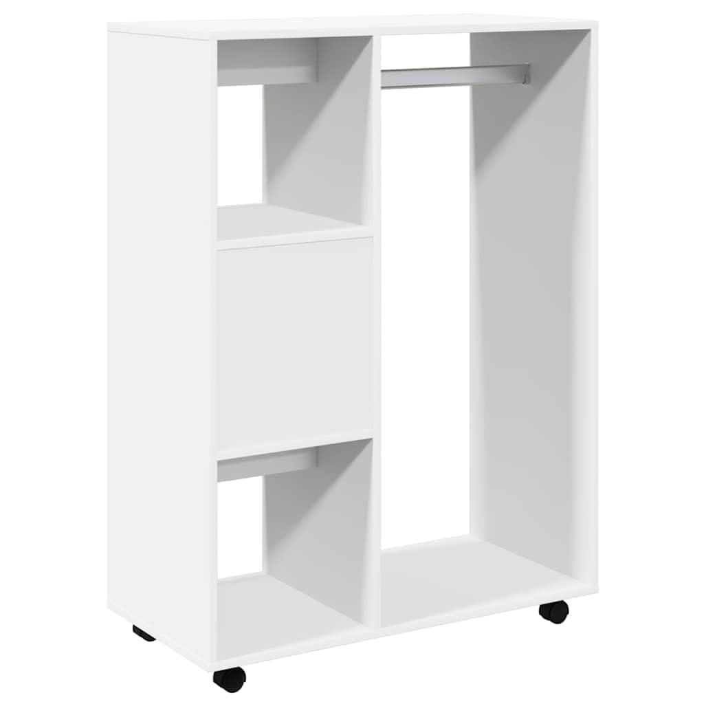 Armario blanco de madera 80 x 40 x 110 cm con barra para colgar, estante, cajón y estante, ahorra espacio, modular para dormitorio y pasillo