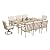 HAPPATIO Aluminum 9 Piece Patio Dining Sets, Outdoor Dining Set for 8, Patio Furniture Sets, 2 Swivel Dining Chairs, 6 Dining Chairs, Aluminum Furniture Set for Patio, Yard (Beige)