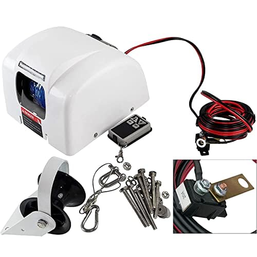 Kit salpa ancora marino con telecomando wireless, resistente, per barche, supporta pesi di ancoraggio fino a 11,3 kg, ideale per barche da pesca e pontoni