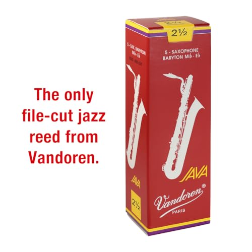 image for Vandoren SR3425R Bari Sax JAVA Red Reeds Strength 2.5; Box of 5, #N/A