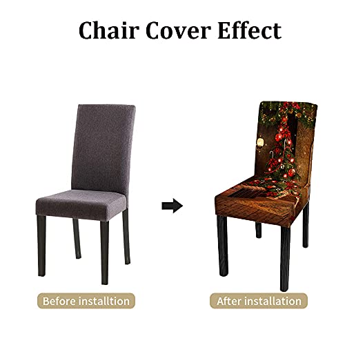 Housse de siège noir motif pin pour décorer votre table de Noël - 5