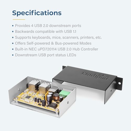 Coolgear entrée à tension variable 4 ports USB 2.0 hub robuste DC - 4
