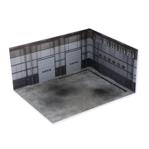 Menolana 1/64 Model Car Scene Diorama Repair Workshop Backdrop Board, Simulation Backdrop Scene Model for Toy Decoration